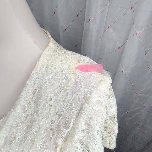 Sarah Richards Cream Sheer Lace Sheath Maxi Dress Size 3 / 4 Romantic Timeless - Picture 2 of 8